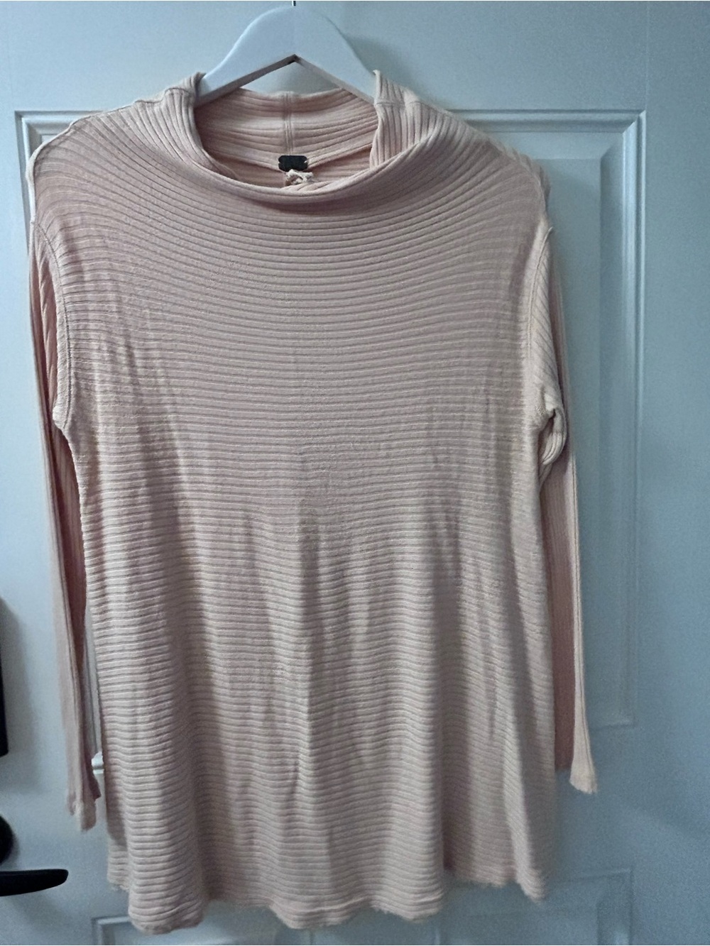 We The Free Ribbed Long Sleeve Tunic in Blush Pink